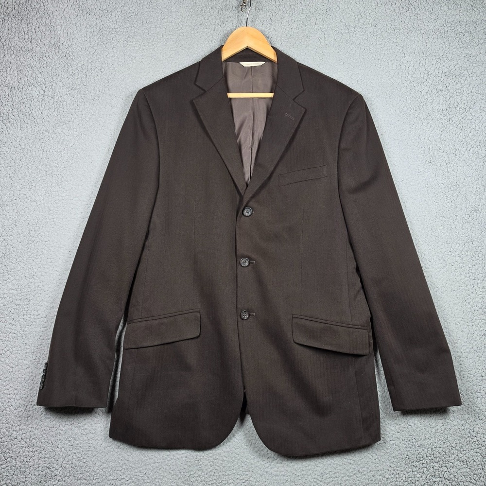 Banana Republic Blazer Mens Size 42R Brown Herringbone Vintage Regular Fit